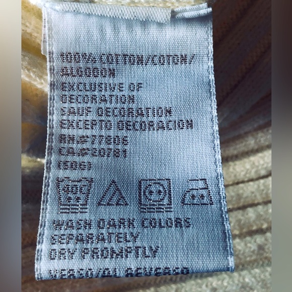 TOMMY HILFIGER sz M-L cream ribbed knit zippered bottom so won’t cling to tummy - Picture 5 of 6